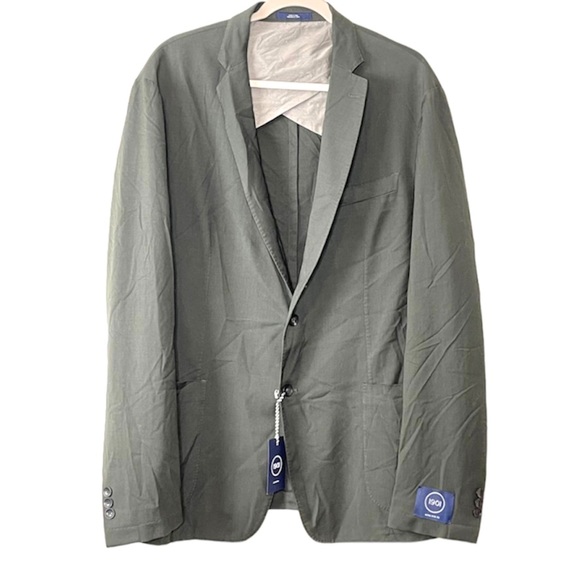 1901 Gray/Green Extra Trim Fit Wool Blazer Jacket NWT Men Size 46 L